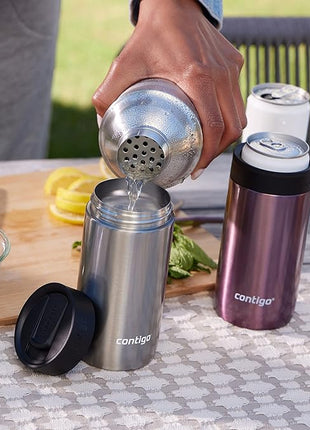 Contigo River North Stainless Steel Wine Tumbler with Splash-Proof Lid, 12oz., 2 Pack, Dark Ice & Stainless Steel