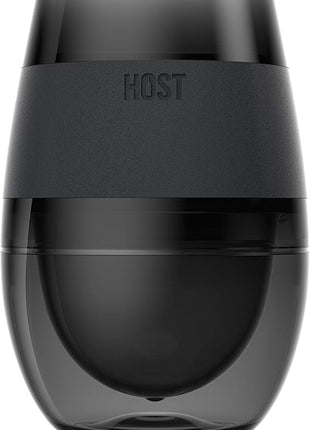 HOST Wine Freeze Cooling Cup, Plastic Double Wall Insulated Freezable Drink Chilling Tumbler with Freezing Gel Wine Glasses for Red and White Wine, Set of 1, 8.5 oz, Smoke