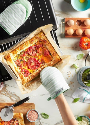 KitchenAid Albany Mini Oven Mitt 2-Pack Set, Pistachio, 5.5"x8"