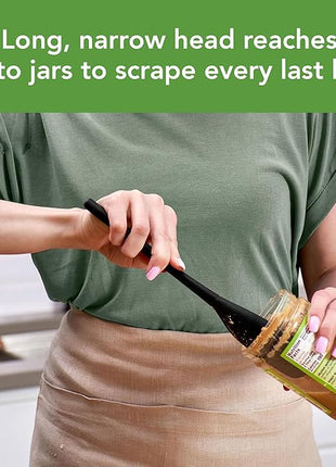 Tovolo Flex-Core Silicone Spatula Jar Scraper - Long-Handled Rubber Spatula with Angled Head for Scooping & Scraping - Heat-Resistant Spatulas for Kitchen Use, Dishwasher Safe & BPA-Free