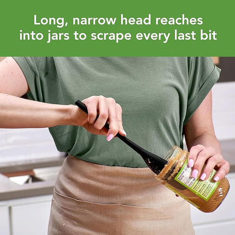 Tovolo Flex-Core Silicone Spatula Jar Scraper - Long-Handled Rubber Spatula with Angled Head for Scooping & Scraping - Heat-Resistant Spatulas for Kitchen Use, Dishwasher Safe & BPA-Free