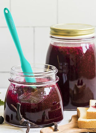 6PCS Silicone Spatulas, MONGSEW Food Grade Heat Resistant Rubber Spatula Set, Kitchen Spatulas for Baking, Cooking and Mixing, BPA-Free, Dishwasher Safe (Set of 6, Multi Colors)