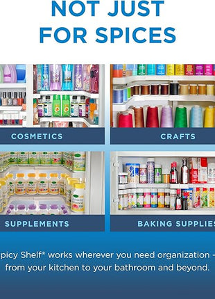Spicy Shelf 3.0 - Expandable 2 Tiered Spice Rack Organizer for Cabinet & Pantry - Kitchen Seasoning Organizer - Cabinet Spice Racks for Inside Cabinets (Spicy Shelf Premium) - Home Organization