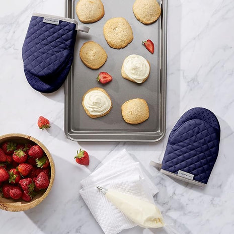 KitchenAid Asteroid Mini Oven Mitt Set, 5.5"x8", Cobalt Blue, 2 Piece