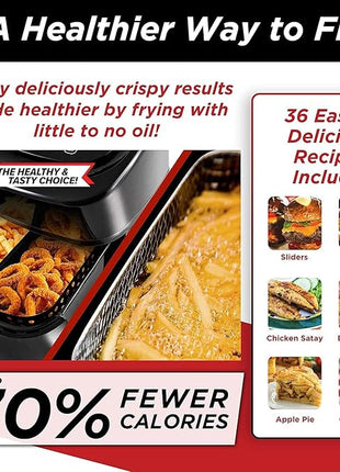 Nuwave Brio 6-Quart Digital Air Fryer Including Non-Stick Baking Pan and Stainless-Steel Cooking Rack (6-Quart + Gourmet Kit), Black