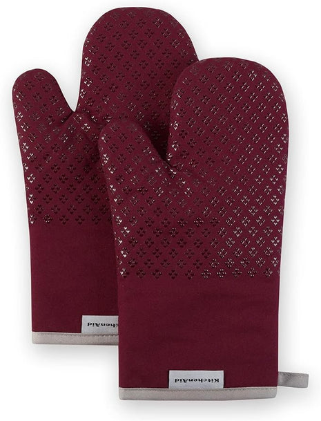 KitchenAid Asteroid Oven Mitt Set, 7"x12.5", Boysenberry Purple, 2 Piece