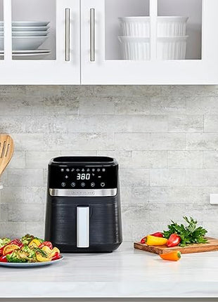 BLACK+DECKER Purifry 2QT Air Fryer, Crispy Deep Fried Taste without the Fat, Plus Bake, Dehydrate, and Keep Food Warm, Digital Touchscreen and Auto Shut-Off