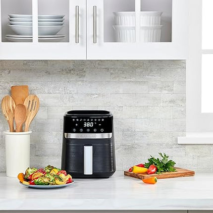 BLACK+DECKER Purifry 2QT Air Fryer, Crispy Deep Fried Taste without the Fat, Plus Bake, Dehydrate, and Keep Food Warm, Digital Touchscreen and Auto Shut-Off