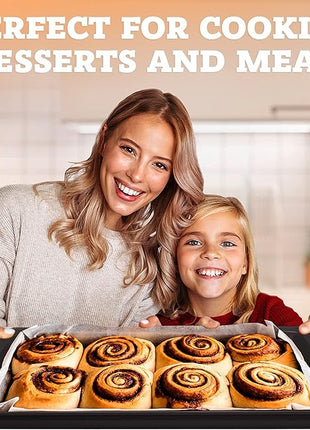Premium Non-Stick Baking Sheets Set of 3 - Deluxe BPA Free, Easy to Clean Racks w/Silicone Handles - Bakeware Pans for Cooking Baking Roasting - Lets You Bake The Perfect Cookie or Pastry Every Time