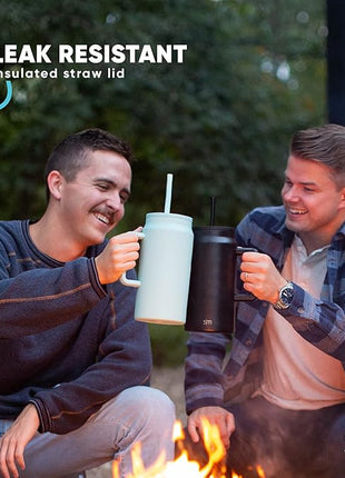 Simple Modern 50 oz Mug Tumbler with Handle and Straw Lid | Reusable Insulated Stainless Steel Large Travel Jug Water Bottle | Gifts for Women Men Him Her | Trek Collection | Almond Birch