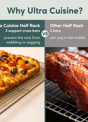 Ultra Cuisine Heavy Duty Cooling Rack for Cooking and Baking - Professional Grade Premium100% Stainless Steel Baking Rack & Wire Cooling Mesh for Roasting & Grilling - Dishwasher Safe - 11.5" x 16.5"