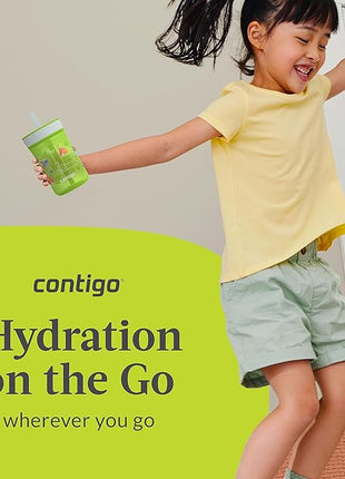 Contigo Kids’ Leighton Straw Tumbler with Spill-Proof Lid, 14 Oz. (Pack of 8)