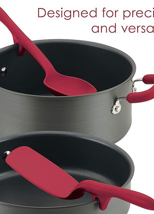 Rachael Ray Tools and Gadgets Lazy Crush & Chop, Flexi Turner, and Scraping Spoon Set / Cooking Utensils - 3 Piece, Red