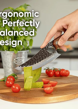 Matsato Chef Knife - Perfect Kitchen Knive for Cooking, Chopping. Japanese Steel Knife for Home, BBQ. For Balance & Control, 6.3 Inch