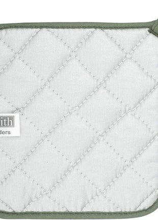 100% Cotton Kitchen Everyday Basic Terry Pot Holder Heat Resistant Coaster Potholder for Cooking and Baking Set of 5 Olive Green