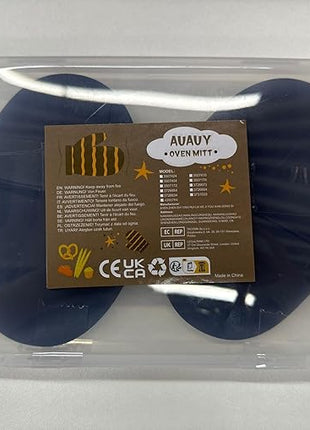 AUAUY 1 Pair Mini Silicone Oven Mitts, Heat Resistant Pot Holders Mitts, Cute Oven Pinch Grip Gloves, Small Potholders for Kitchen, Air Fryer Mitts Pair for Cooking, Baking and Grilling (Black)