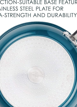 Rachael Ray Create Delicious Nonstick Frying Pan Set / Fry Pan Set / Skillet Set - 9.5 Inch and 11.75 Inch, Blue