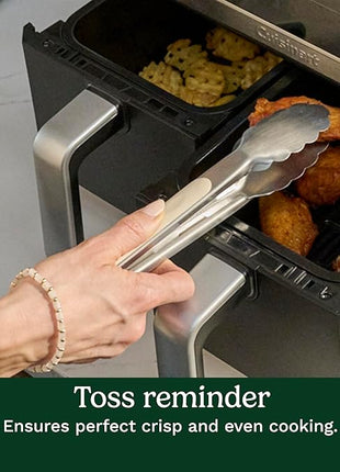 Cuisinart Dual Basket Air Fryer, Two Baskets 11 Qt in Total, 6 Functions: Air Fry, Roast, Bake, Broil, Dehydrate & Keep Warm, Features Sync Finish & Sync Settings, Toss Reminder & Auto-Pause, ADZ-112