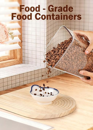 4 Pcs Large Pop Airtight Food Storage Containers Set with Lids, 4.2Qt/4L Food Containers with Scoop, Kitchen Pantry Organization and Storage, BPA Free Stackable Cereal Container (4 * 4.2Qt)