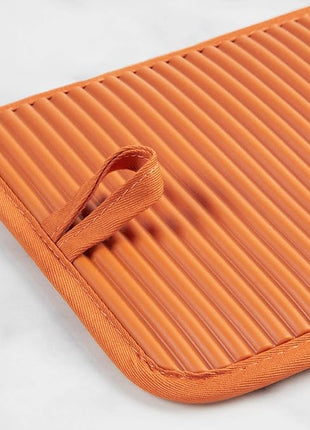 KitchenAid Ribbed Soft Silicone Pot Holder 2-Pack Set, Honey, 7"x9"