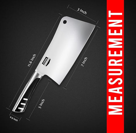 Utopia Kitchen 7 inch Cleaver Knife Stainless Steel Chef Butcher Knives for Meat, Vegetable Multipurpose Kitchen Chef Knife Chopping Bone