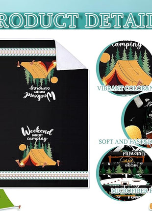 Boyiee 6 Pcs Camping Kitchen Towels Black Absorbent Dish Towels Bonfire Tent Car Tea Towels 24 x 16 Inches with Funny Sayings Novelty Gifts for Campers Happy Camper Camping Accessories for RV Campers