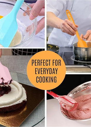 NEXTOP Silicone Spatula 8 Piece Set, Heat-Resistant Non-stick Rubber Spatulas Heat Resistant Seamless One Piece Design Non-Stick Flexible Scrapers Baking Mixing (11 Inches)