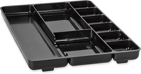 Rubbermaid Regeneration 9-Section Drawer Organizer, Plastic, 14 x 9.125 x 1.125 Inches, Black (45706)