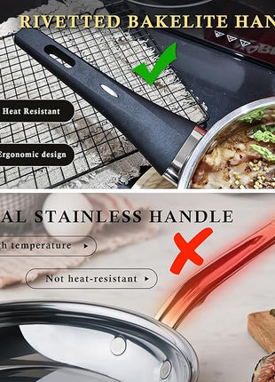 Meythway 𝐔𝐏𝐆𝐑𝐀𝐃𝐄 Stainless Steel Pots and Pans Set Non Toxic, 6PCs Kitchen Cookware Sets with Stay-Cool Handles, Non-Stick, Dishwasher Safe&Compatible with All Stovetops(Gas,Electric&Induction)