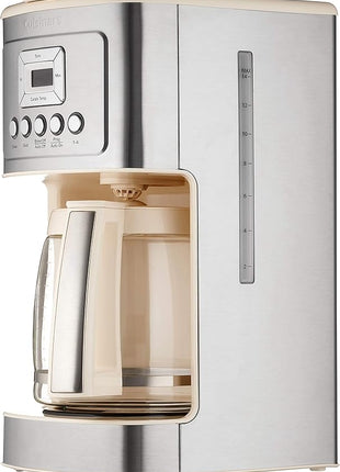 Cuisinart Coffee Maker, 14-Cup Glass Carafe, Fully Automatic for Brew Strength Control & 1-4 Cup Setting, Stainless Steel, DCC-3200CRM, Cream.