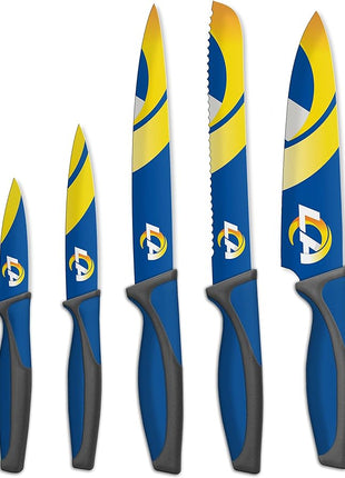 The Sports Vault NFL Los Angeles Rams 5-Piece Kitchen Knife Set