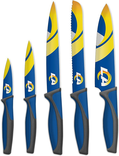 The Sports Vault NFL Los Angeles Rams 5-Piece Kitchen Knife Set