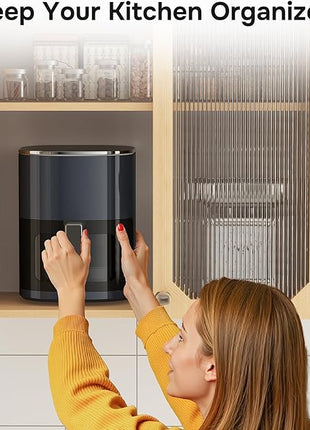 Simple Deluxe Air Fryer - 6.34 QT Digital Airfryer with Visible Window, 12 Presets Functions, Nonstick and Dishwasher-Safe Basket, 1700W, Gray