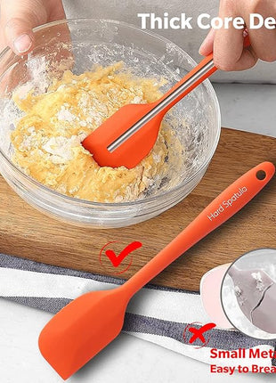 Wanbasion 5 Piece Premium Silicone Spatula Set Heat Resistant, Colorful Rubber Baking Spatula Set, Kitchen Spatula Set Dishwasher Safe for Nonstick Cookware Cooking Mixing Multicolor-2