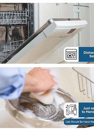 Viking Mixing Bowls Set, 10 Piece Stainless Steel Kitchen Cookware, Non-Slip Silicone Base, Includes Tight Fit Lids, Dishwasher Safe, Teal