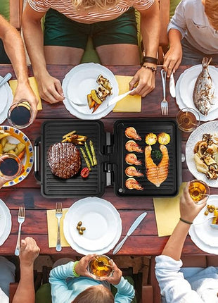 MONXOOK Panini Press Sandwich Maker, 4 Slices Panini Grill Non-Stick Coated Plates, Panini Makers with Temperature Control, Opens 180 Degrees, Removable Drip Tray, 1400W, Stainless Steel