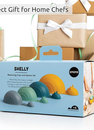 OTOTO Measuring Spoons Set - Teaspoons for Dry & Liquid Ingredients, BPA-free & Dishwasher Safe, Funny Gifts, Baking Accessories, Unique Kitchen Gadgets (Shelly)