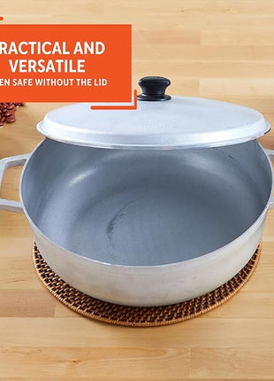 IMUSA GAU-80508 Jumbo Traditional Natural Caldero for Cooking and Serving, 18 Quart, Silver