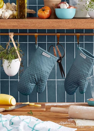 KitchenAid Asteroid Oven Mitt Set, 7"x12.5", Fog Blue, 2 Piece