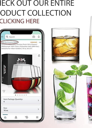 Unbreakable Stemless Plastic Wine Glasses | Reusable | Shatterproof 100% Tritan Plastic | Dishwasher-Safe | BPA-free | Awesome for Indoor & Outdoor | 16 oz, Set of 4