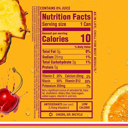 Sparkling Ice Energy Power Punch 12Pk. Energy Drinks with Vitamins + Antioxidants, Zero Sugar. 12 fl oz cans.