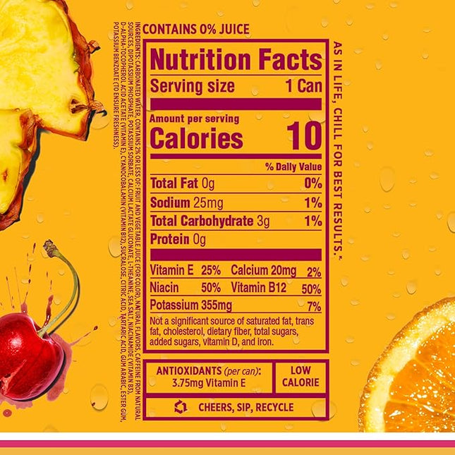 Sparkling Ice Energy Power Punch 12Pk. Energy Drinks with Vitamins + Antioxidants, Zero Sugar. 12 fl oz cans.