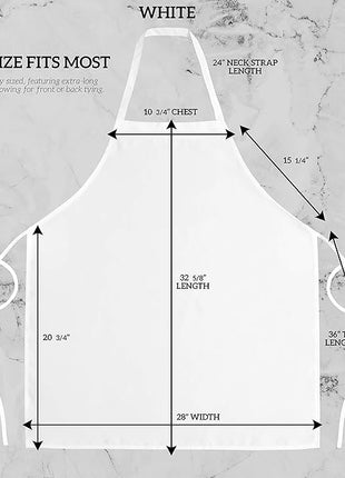 GREEN LIFESTYLE 120 Pack Professional Chef Apron – Grilling Aprons for Men, Waterproof Cooking Apron for BBQ, Work or Restaurant Use, Kitchen Aprons for Women – White, No Pockets