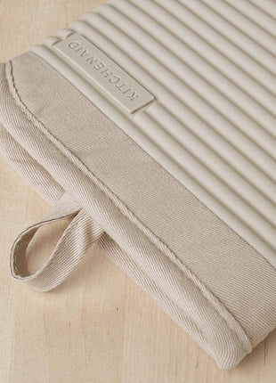 KITCHENAID Ribbed Soft Silicone Oven Mitt 2-Pack Set, 7.5"x13", Milkshake