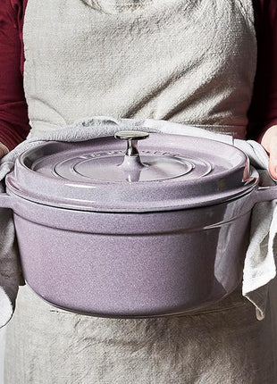 STAUB Cast Iron 7-qt Round Cocotte - Lilac