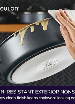 Circulon A1 Series with ScratchDefense Technology Nonstick Induction Sauté Pan with Helper Handle and Lid, 5 Quart, Graphite