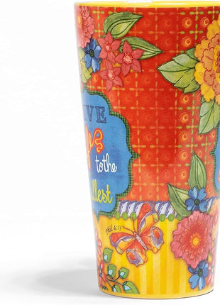 Divinity Boutique Inspirational Stoneware Mug, Live Life, Multicolor