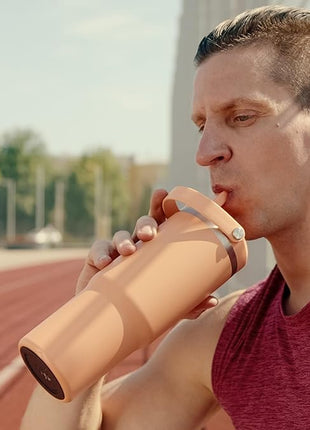 Hydrapeak Nomad 32 oz Tumbler with Handle and Straw Lid, Leakproof, Double Insulated, 32oz Cup Stainless Steel (Modern Blue)