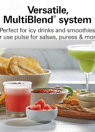 Hamilton Beach MultiBlend Smoothie Blender with 4 Shatterproof BPA Free Jars and Lids; Large 32oz Jar, 8oz Grinder for Nuts & Spices, and 2 Portable Travel Cups, 650 Watts, Black and Stainless (52400)