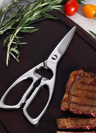 LIVINGO Heavy Duty Kitchen Scissors - Multi-function Dishwasher Safe Stainless Steel Forged Come Apart Utility Shears All Purpose for Cutting Food, Meat, Poultry, Vegetable, Nutcracker